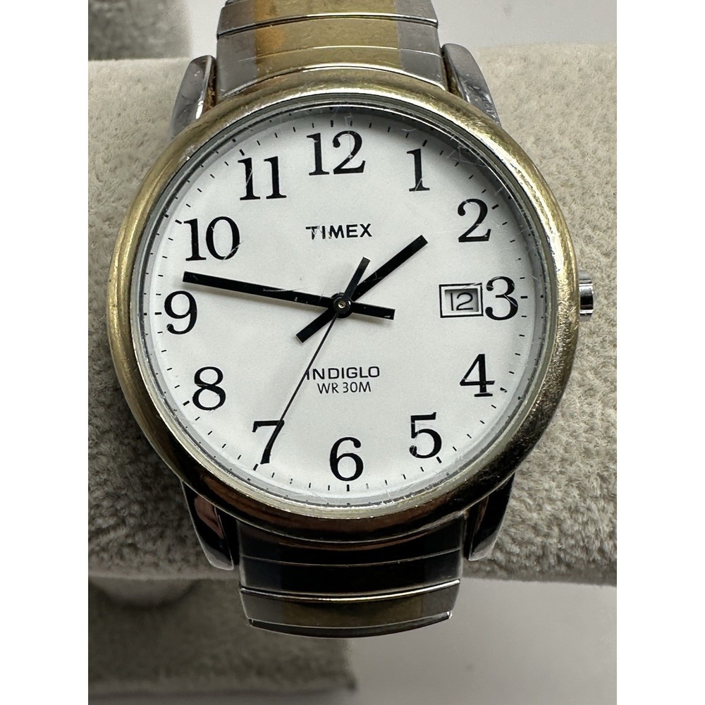Timex Mens Indiglo TT 2009 Easy Reader Watch 35MM 6.75" Stretch Band‎ G17